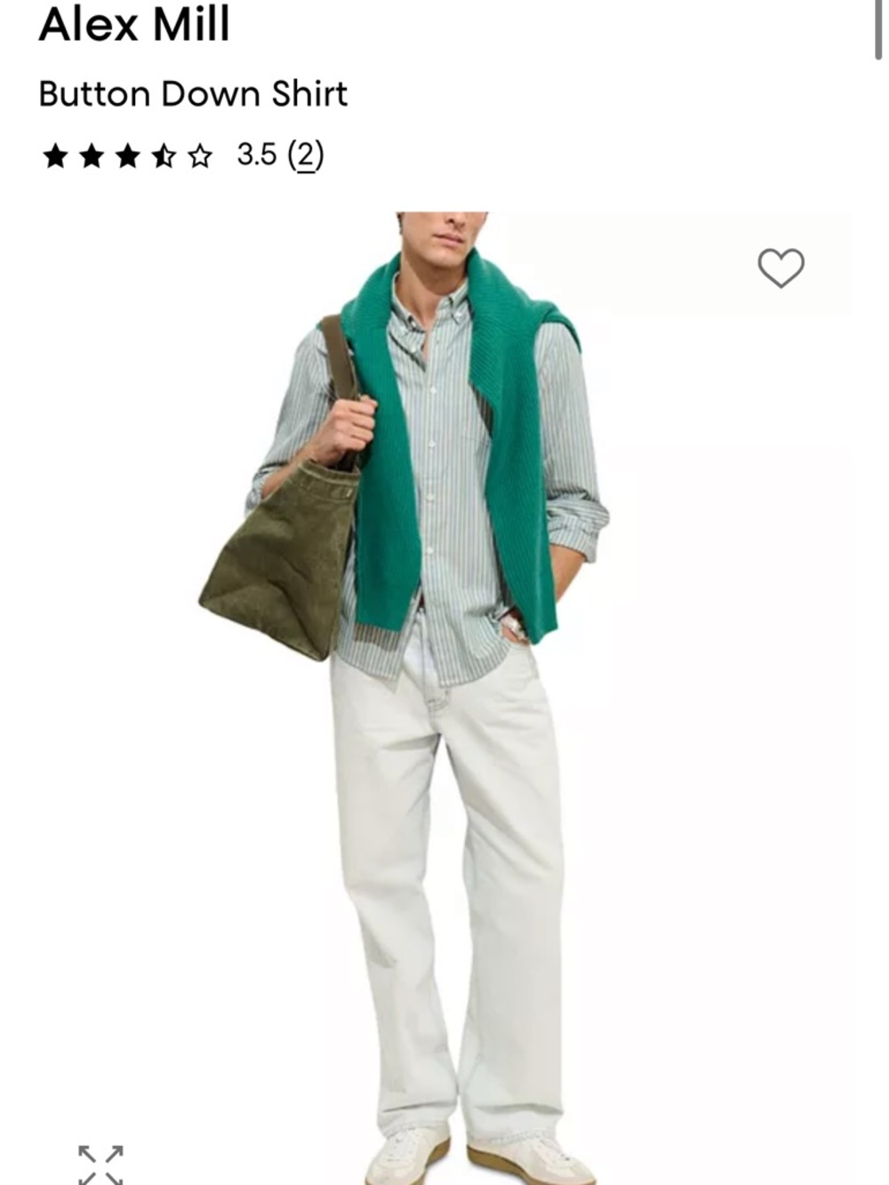 Alex Mill Green Stripe Button Down NWT - Picture 2 of 8